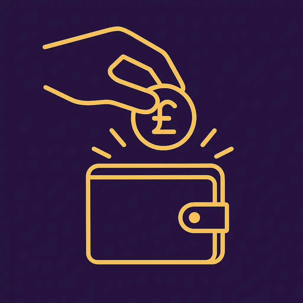 Illustration for step 2: Deposit In £